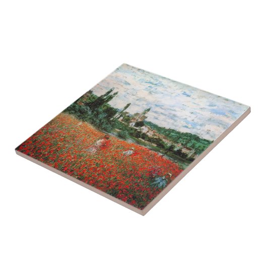 Monet Feld der roten Mohnblumen-Fliese Fliese (Seite)