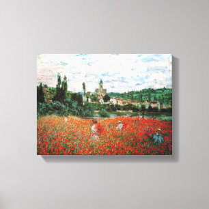 Monet Feld der roten Mohnblumen Leinwanddruck