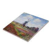 Monet Feld der Tulpen mit Windmühlen-Fliese Fliese (Seite)