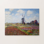Monet Feld der Tulpen mit Windmühlen-Puzzlespiel Puzzle (Horizontal)
