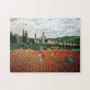Monet Feld des roten Mohnblumen-Puzzlespiels Puzzle