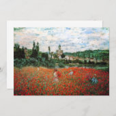 Monet Field of Red Poppies Einladungen (Vorne/Hinten)