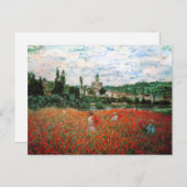Monet Field of Red Poppies Postkarte (Vorne/Hinten)