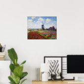 Monet Field of Tulips mit Windmühle Poster (Heimbüro)