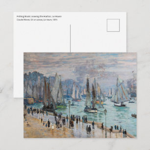 Monet - Fischerboote beim Auslaufen aus dem Hafen, Postkarte