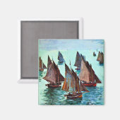 Monet - Fischerboote, ruhiges Meer, berühmte Kunst Magnet (Vorderseite/Rückseite)