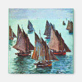 Monet - Fischerboote, ruhiges Meer, berühmte Kunst Magnet (Vorne)