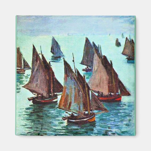 Monet - Fischerboote, ruhiges Meer, berühmte Kunst Magnet (Vorne)
