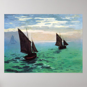 Monet Fishing Boote at Sea Poster