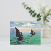 Monet Fishing Boote auf See Postcard Postkarte (Stehend Vorderseite)