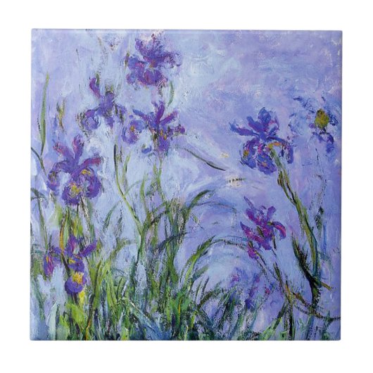 Monet Flieder Irises Fliese (Vorderseite)
