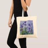 Monet Flieder Irises Taschen-Tasche Tragetasche (Vorderseite (Produkt))