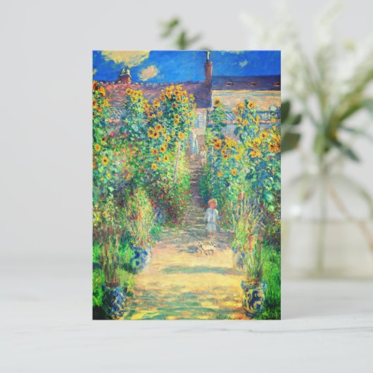 Monet Flower Garden Einladung (Stehend Vorderseite)
