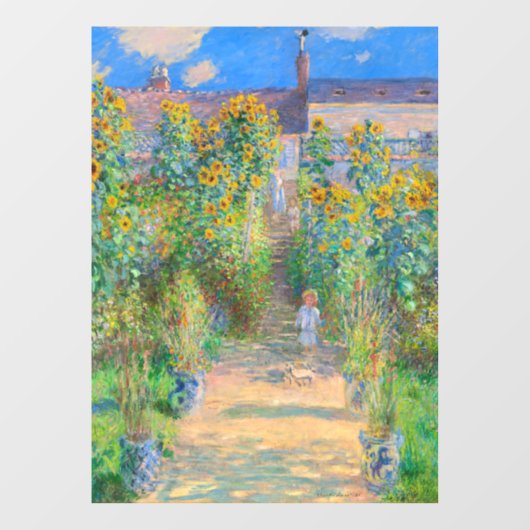 Monet Flower Garden Fensteraufkleber (Blatt)