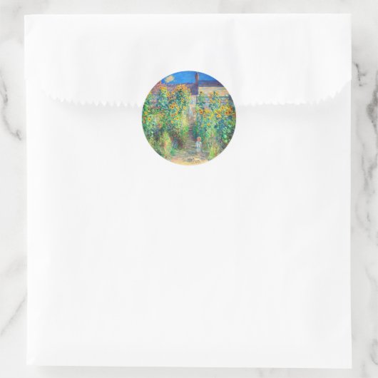 Monet Flower Garden Runder Aufkleber (Tasche)