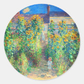 Monet Flower Garden Runder Aufkleber (Vorderseite)