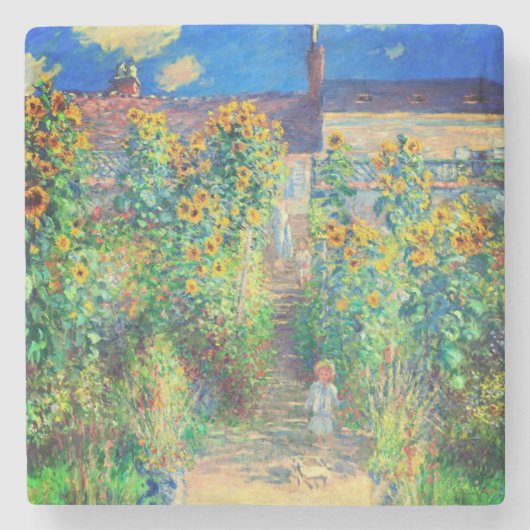 Monet Flower Garden Steinuntersetzer (Vorderseite)