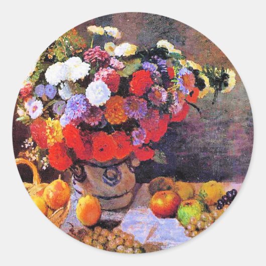 Monet - Flowers and Fruit Runder Aufkleber (Vorderseite)