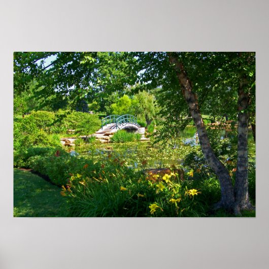 Monet France Impressionist People Bridge Park Pain Poster (Vorne)