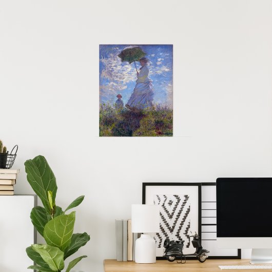 Monet France Impressionistische Menschen Frau mit Poster (Heimbüro)