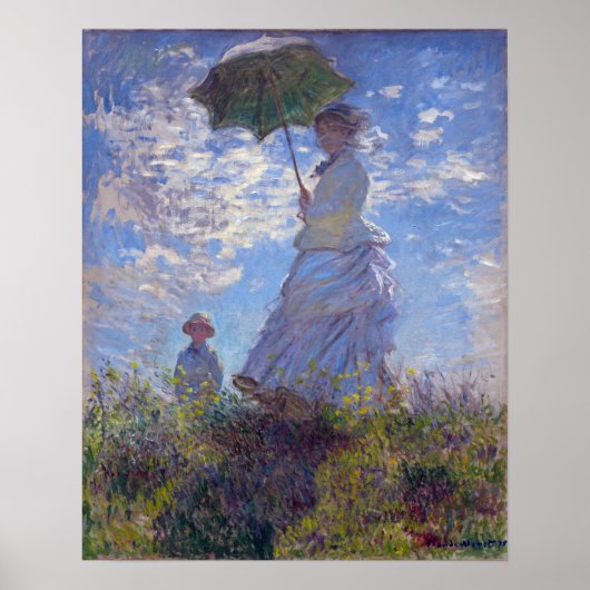 Monet France Impressionistische Menschen Frau mit  Poster (Vorne)