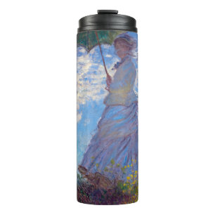 Monet France Impressionistische Menschen Frau mit  Thermosbecher