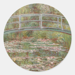 Monet Französische Japanische Brücke Giverney Runder Aufkleber