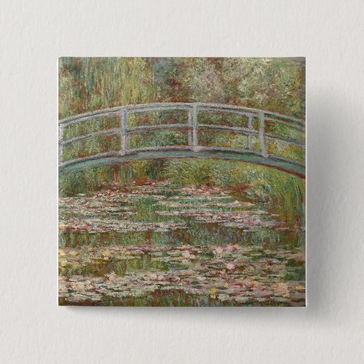 Monet französische japanische Brückenkunst Button (Vorderseite)