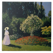 Monet: Frau im Garten Fliese (Vorderseite)