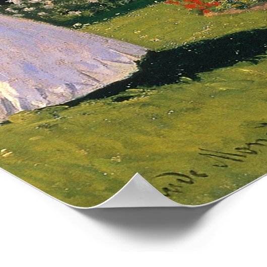 Monet - Frau im Garten Poster (Ecke)