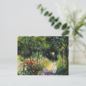Monet - Frau im Garten, schöne Kunstmalerei Postkarte (Stehend Vorderseite)
