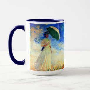 Monet Frau mit einem Sonnenschirm nach rechts Tasse