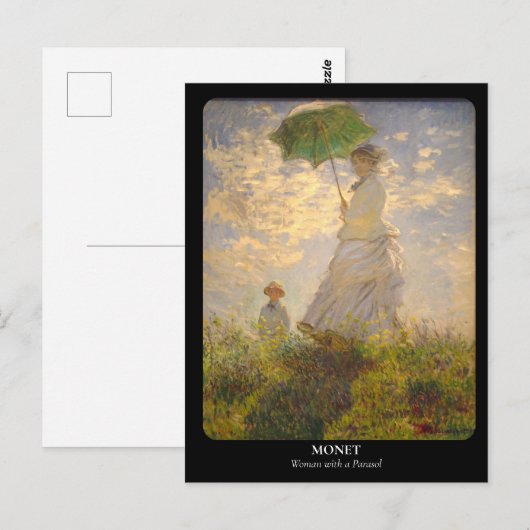 MONET / Frau mit Sonnenschirm Postkarte (Vorne/Hinten)