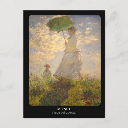 MONET / Frau mit Sonnenschirm Postkarte (Vorderseite)