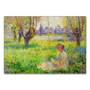 Monet Frau sitzt unter den Weiden Fine Art Tischnummer