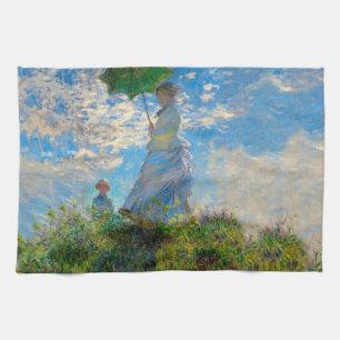 Monet Frau Sonnenschirm Impressionismus Küchentuch