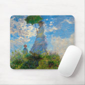 Monet Frau Sonnenschirm Impressionismus Mousepad (Mit Mouse)