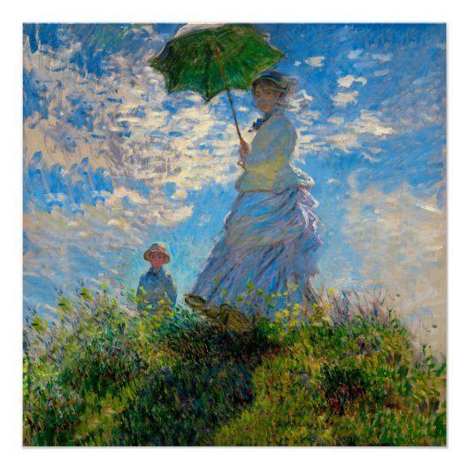 Monet Frau Sonnenschirm Impressionismus Poster (Vorderseite)