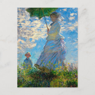 Monet Frau Sonnenschirm Impressionismus Postkarte