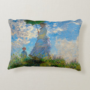 Monet Frau Sonnenschirm Impressionismus Zierkissen