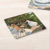 Monet - Frauen im Garten Rechteckiger Pappuntersetzer (angewinkelt)