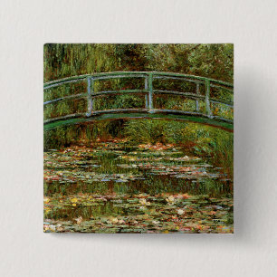 Monet French Japanese Bridge Giverney Button