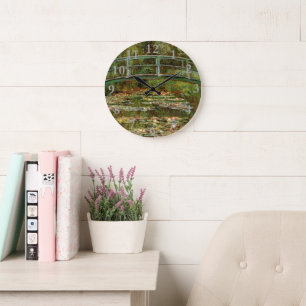 Monet French Japanese Bridge Giverney Große Wanduhr