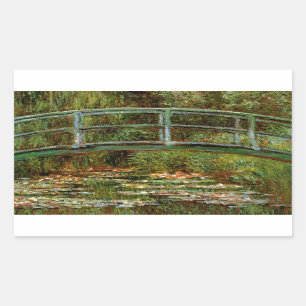 Monet French Japanese Bridge Giverney Rechteckiger Aufkleber