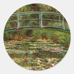 Monet French Japanese Bridge Giverney Runder Aufkleber