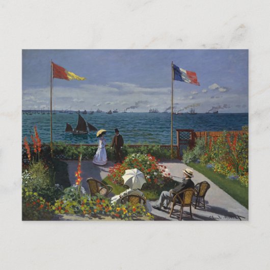 Monet Garden bei Sainte-Adresse Malerei Postkarte (Vorderseite)