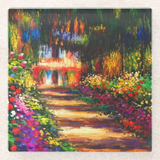 Monet Garden - Giverny Glasuntersetzer (Vorderseite)