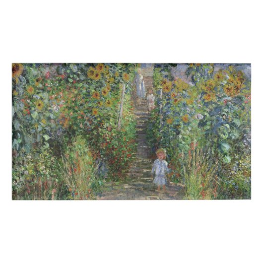 Monet Garden Vetheuil Impressionim Malerei Namenschild (Vorderseite)