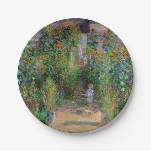 Monet Garden Vetheuil Impressionim Malerei Pappteller