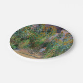 Monet Garden Vetheuil Impressionim Malerei Pappteller (Schrägansicht)